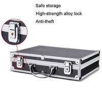 Petite valise rigide en alliage d'aluminium avec serrures à combinaison et rembourrage en mousse pour barbier