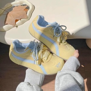 Women's Casual Training <strong>Shoes</strong> Lace-up Non-slip Sport <strong>Shoes</strong> Sweet <strong>Peach</strong> Embroidery PU Upper EVA Outsole Lightweight for Daily Use - Product Image 4