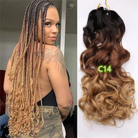 R150g Cheveux en fibre haute température, double trame machine, style queue de cheval ondulée lâche, boucles spirales, tresses au crochet, boucles françaises