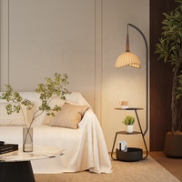 Nouveau lampadaire en bois massif avec support de rangement, lampe de pêche pratique, lampe de table de chevet, lampe d'ambiance