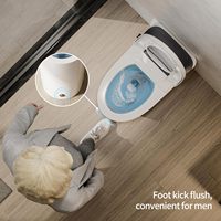 Toilette intelligente moderne avec siège chauffant, chasse d'eau automatique, chasse cyclonique, cuvette allongée, design à poser au sol