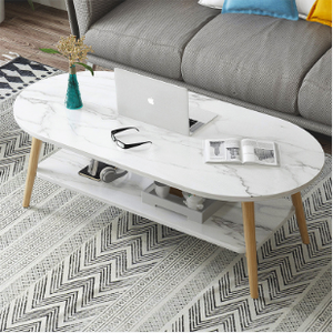 Bán buôn sản phẩm mới bằng gỗ hình bầu dục Bàn cà phê đơn giản End bảng với lưu trữ mở kệ - Product Image 4