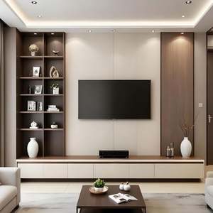 Mueble de TV Moderno de Madera MDF con Puertas para Apartamento, Mueble de TV Multifuncional de MDF - Product Image 1