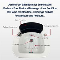 Bol de pédicure en acrylique de conception moderne professionnelle pour salon de manucure bain de pieds profond Spa baignoire Massage