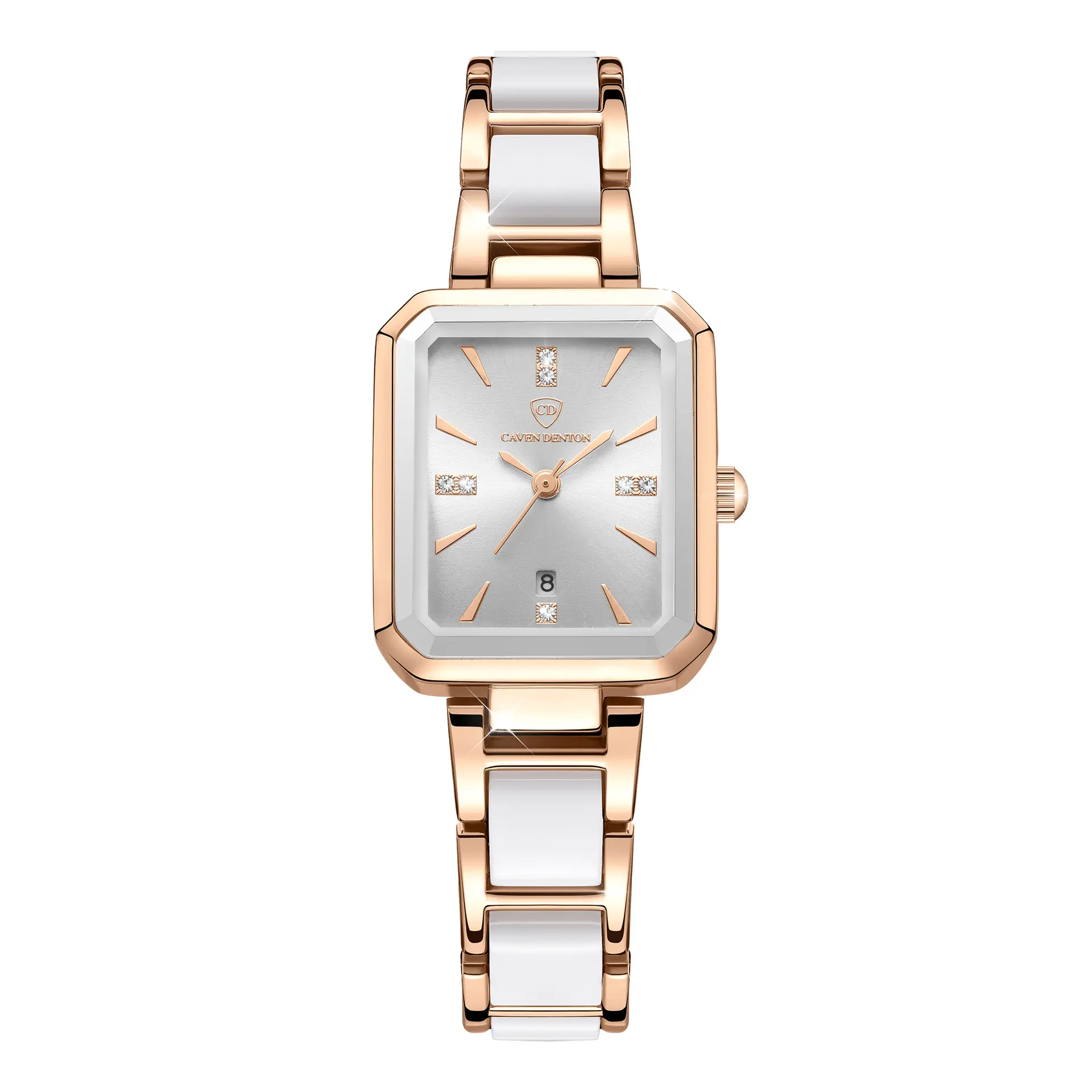 Nieuw Ontwerp Rechthoekig En Compact Met Diamant Inlay Dames Horloge Custom Logo Slim En Briljant