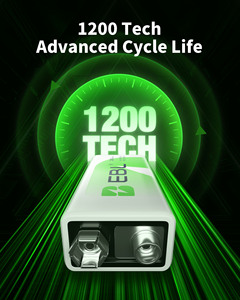 Paquete de Baterías EBL NIMH de 280 mAh, Baterías Recargables NIMH de 9 V 6F22 para Micrófonos - Product Image 6