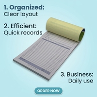 Carnet de commandes autocopiantes sur mesure du fabricant leader, 33 feuillets triplicata autocopiants 3 plis pour petites entreprises.
