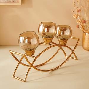 Nouveau design bougeoir en laiton pour la maison et les mariages décoration Top tendance bougeoir dernier verre Selena - Product Image 1