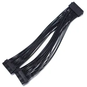 Extension Cable power 32cm Power Supply Male to Female ATX 24Pin 1 to 2 power cord cable