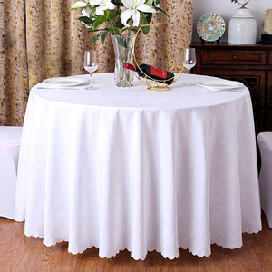 Nappe ronde tissée moderne, imperméable, résistante aux taches, lavable, en polyester, pour table à manger, mariages, fêtes, décoration d'événements - Product Image 1