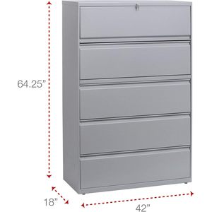 Meuble de classement latéral Essendant Alera gris clair en acier métallique verrouillable pour banque, entrepôt, salle de sport, atelier - Product Image 4