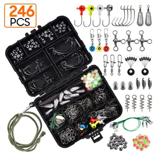 246pcs/box Fishing Tackles Box Accessories Kit Set With Hooks Snap Sinker Weight For Carp Bait Lure Ice Winter Accessoires
