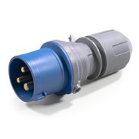 Prise mâle industrielle ZNPON 16A 6H 230V 3 broches 2P+E IP44 CEE Forme EN/IEC60309 Norme européenne Bleue P12342