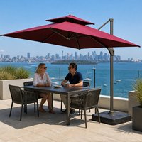 Parasol d'extérieur Roma à prix d'usine avec LED intégrées pour jardin, plage, hôtel, usage extérieur, revêtement PU anti-UV