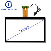 Écran tactile capacitif de 23 pouces, verre de 3 mm, 106 broches USB 5V, 85 % de transmittance, qualité supérieure pour IHM industrielle