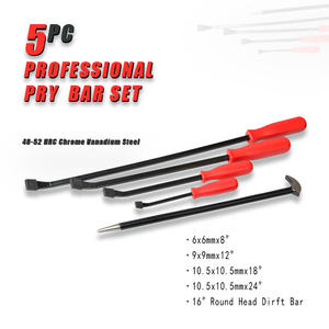 Qixin Factory Custom Wholesale 5PCS Professional Heavy Duty CRV Black Oxide <span class=keywords><strong>Gorrila</strong></span> Pry Crow Bar Set - Product Image 3