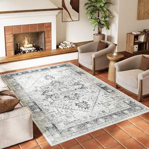 Alfombra de Estilo Persa Wan Xinlong, Rectangular, con Patrón de Medallón, Antideslizante, para Interiores, Sala de Estar, Dormitorio, Decorativa - Product Image 2