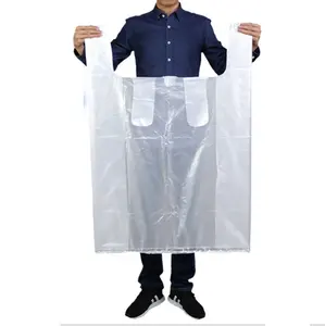 2020 सुपर आकार टी शर्ट प्लास्टिक बैग शॉपिंग बैग ले जाने के साथ पाले सेओढ़ लिया प्लास्टिक बैग संभाल