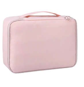 Sac de rangement portable pour pinceaux de maquillage en polyester écologique, résistant à l'eau, avec fermeture éclair, grande capacité, idéal pour les voyages - Product Image 1