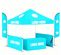 Tentes de réception promotionnelles personnalisées avec logo 10x20 pieds, robustes et résistantes, imperméables, pliables, pour stands de salons professionnels en intérieur/extérieur