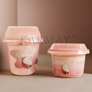 Custom Food Grade IML Printed 227ml Plastic Yogurt Oatmeal <b>Ice</b> <b>Cream</b> <b>Cup</b> Tub Packaging Containers Spoon - Product Image 6