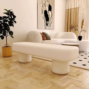 Modern PU Leather Entry <b>Stool</b> Wooden Leg Changing Bench Minimalist Shoes <b>Seat</b> for Bedroom Hallway - Product Image 4