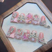 Faux ongles en acrylique de haute qualité, vente en gros, 10 pièces, forme de canard, style luxueux, ongles à presser