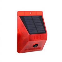 Lampe d'alarme solaire à télécommande avec détecteur de mouvement PIR, lumière de sécurité LED pour extérieur, ferme, jardin, clôture