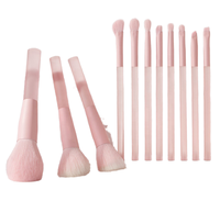 Ensemble de 11 pinceaux de maquillage professionnels OEM ODM, poils synthétiques, manche en plastique, pour le visage, pour femmes