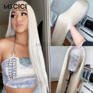 Peluca de Cabello Humano Virgen Camboyano con Frente de Encaje HD 13x6, Ondulado Suelto, Rubio Platino, Proveedor Mayorista, Peluca 100% Cabello Humano - Product Image 6