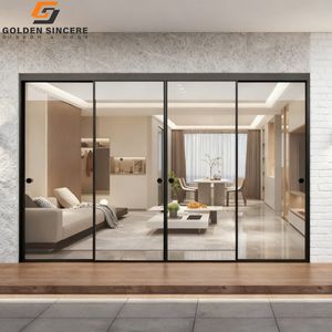 Porte coulissante suspendue en aluminium moderne GS sans rail inférieur pour un nettoyage facile - Product Image 5