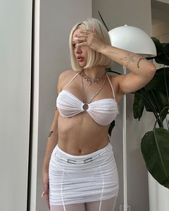 Costume Sexy donna Lingerie caldo <span class=keywords><strong>Tulle</strong></span> <span class=keywords><strong>trasparente</strong></span> pantaloni <span class=keywords><strong>reggiseno</strong></span> con capestro guanti Ultra Sexy <span class=keywords><strong>trasparente</strong></span> per adulti abiti di fantasia - Product Image 2