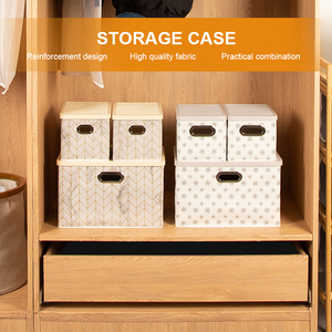 Couvercle en plastique authentique de qualité supérieure pour panier de rangement pliable, option petite taille et <span class=keywords><strong>lot</strong></span> de 3 boîtes pliables pour armoire - Product Image 1