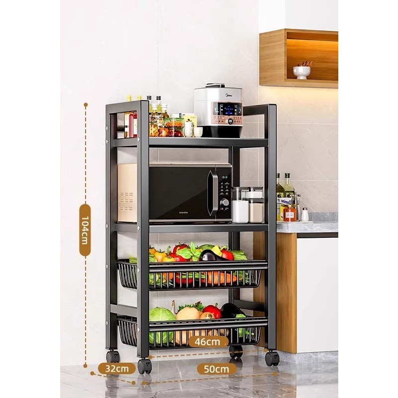 Nero 4 strati-lunghezza 50 cm-2 cestini 2 assi
