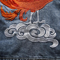 Veste en Denim Délavée Brodée Personnalisée en Usine Vente en Gros Veste Jean pour Homme