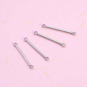 Tige droite à double trou en acier inoxydable, boucle fermée soudée, matériel de fabrication de bijoux DIY - Product Image 4