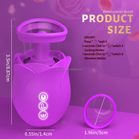 Tragbarer Rosen-Saugvibrator 3-in-1 Klitoris- und Brustwarzen-Stimulator Wasserdichtes Romantisches Sexspielzeug