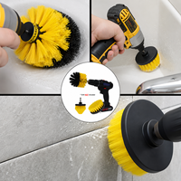 Kit de 21 brosses de nettoyage pour perceuse, en nylon jaune, pour jantes de voiture, salle de bain, carrelage et nettoyage domestique