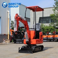 Mini-excavatrice de 1 tonne à oscillation zéro, excavatrice compacte avec largeur de chenilles réglable pour les travaux en espace restreint