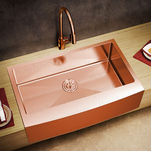 อ่างล้างจานสแตนเลสแบบเดี่ยวขนาด30*20นิ้วลายกุหลาบสีทองพร้อมก๊อกน้ำติดตั้งง่าย - Product Image 1