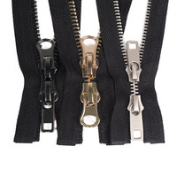 SAS Zipper Factory Fermeture à glissière personnalisée de haute qualité Fermeture à glissière bidirectionnelle 2 extracteurs Fermeture à glissière en métal doré pour vêtements