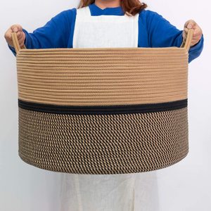 <strong>Easter</strong> Gift Basket Extra Large Size Rope Woven Basket Blanket Storage Basket with Handles Clothes Laundry <strong>Hamper</strong> - Product Image 6