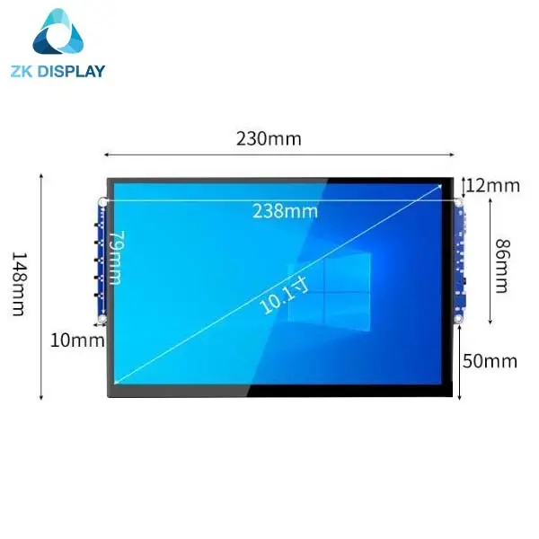 10 אינץ פטל pi מגע צג 1280*800 Ips פנל lcd צג מגע קיבולי מסך צג עבור פטל Pi 3/4 דגם B