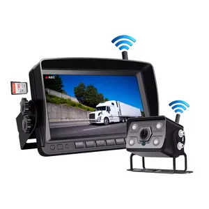हॉट 7 इंच ट्रक रिवर्स कैमरा किट वायरलेस ट्रक रियर कैमरा 1080पी वॉटरप्रूफ कार स्क्रीन मॉनिटर बैकअप कैमरा के साथ