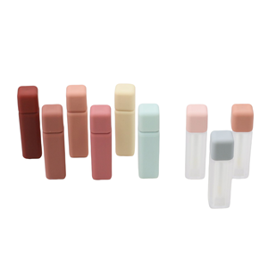 Colorful Medium 5ml Matte Yellow Green Red Pink Frosted Unique Square <b>Empty</b> Lipstick Tubes <b>Box</b> Custom Label (Plastic Cosmetic) - Product Image 4