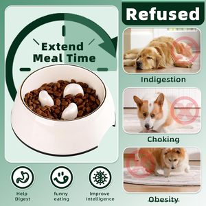 Ensemble de gamelles pour chien Super Dog, mangeoire lente, antidérapante, étanche IPX8, mélamine et acier inoxydable, pour chiens de petite et moyenne taille - Product Image 4