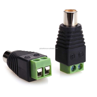 Adaptateur de connecteur audio-vidéo GLOBALTONE JT1270, prise RCA femelle vers 2 bornes à vis, pour installations de vidéosurveillance