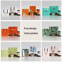 Sac cadeau en papier kraft de luxe de haute qualité personnalisé avec poignée en corde et ruban pour l'emballage de bougies, d'artisanat et de cadres photo