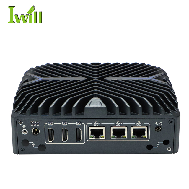 Fanless Industrial Mini PC 2*COM I7 12th Gen with 3*M.2 Slot 3*HD 3*LAN SIM Card VESA Wall Din-rail Mounting