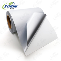 Rouleau Jumbo 50 microns Film PET Adhésif Thermofusible Simple Face Argent Mat Acrylique Amovible Imperméable pour Étiquettes